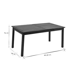 Table de jardin extensible  en bois massif l160-210 cm mayel