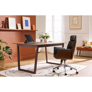 Table extensible  rectangulaire en bois foncé noyer l160-240 cm laho