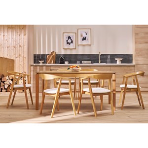 Table extensible  rectangulaire en bois clair frêne l160-210 cm bonavista