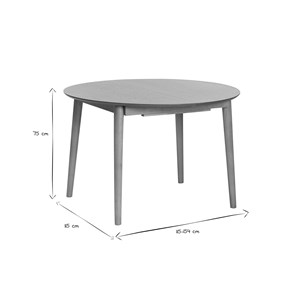Table extensible  ronde en bois clair chêne l115-154 cm ego