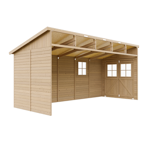 Abri de jardin en bois sans paroi latérale 10 m2