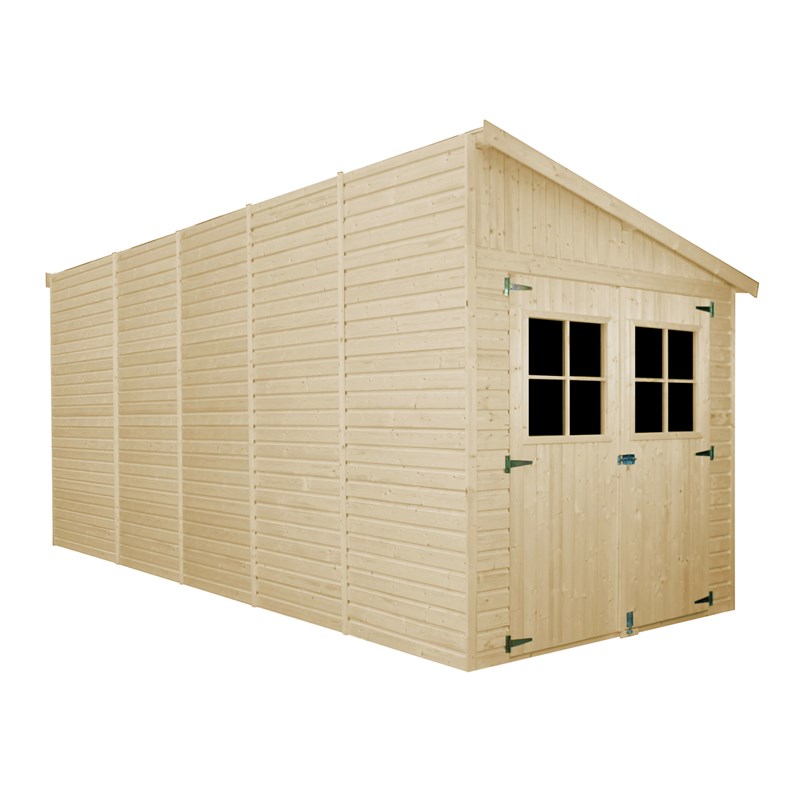 Timbela - Abri de jardin en bois avec paroi latérale - 10 m2