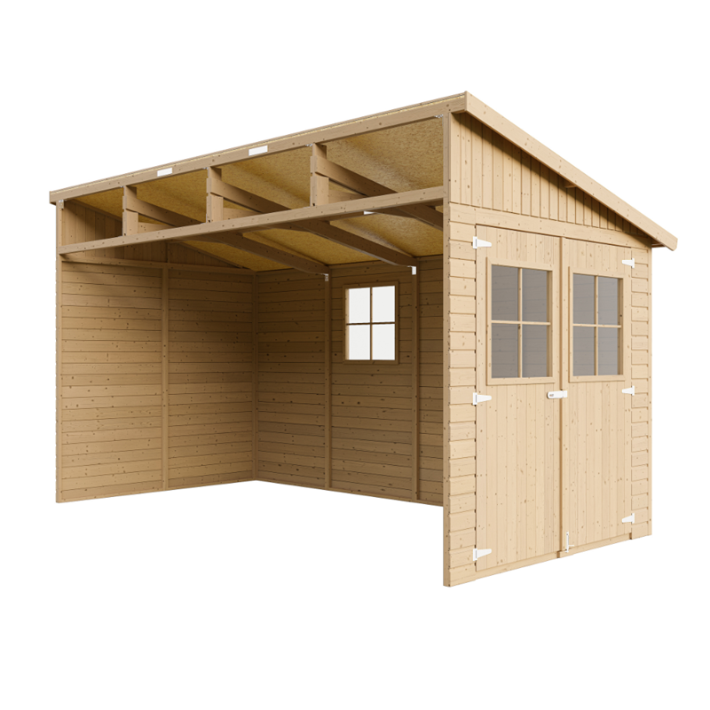 Timbela - Abri de jardin en bois sans paroi latérale - 8 m2