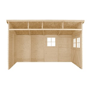Abri de jardin en bois sans paroi latérale - 8 m2