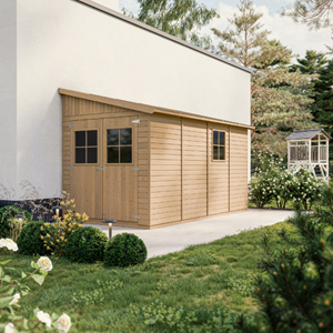 Abri de jardin en bois sans paroi latérale plus les planchers imprégné-8 m2