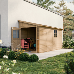 Abri de jardin en bois sans paroi latérale plus les planchers imprégné-8 m2