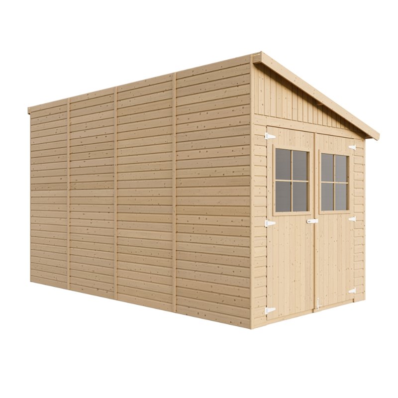 Timbela - Abri de jardin en bois avec paroi latérale - 8 m2
