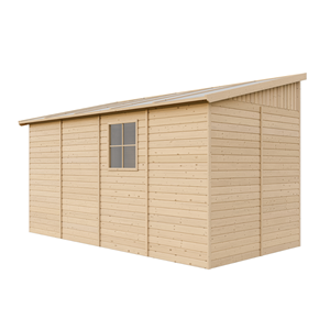 Abri de jardin en bois avec paroi latérale - 8 m2