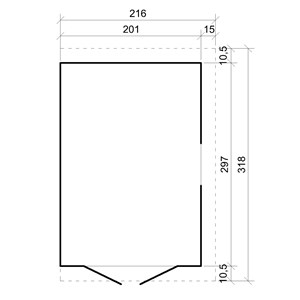 Abri de jardin en bois sans paroi latérale avec les planchers imprégné 6 m2