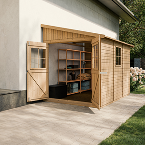 Abri de jardin en bois sans paroi latérale avec les planchers imprégné 6 m2