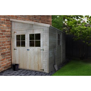 Abri de jardin en bois (avec paroi latérale) - 6 m2 -