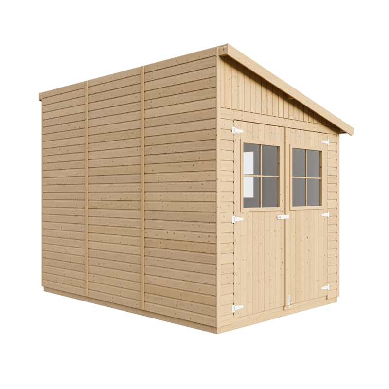 Timbela - Abri de jardin en bois avec paroi latérale avec les planchers imprégné 6 m2