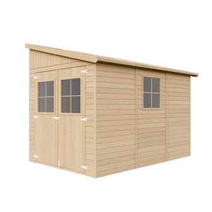 Abri de jardin en bois avec paroi latérale avec les planchers imprégné 6 m2