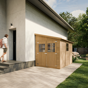 Abri de jardin en bois avec paroi latérale avec les planchers imprégné 6 m2