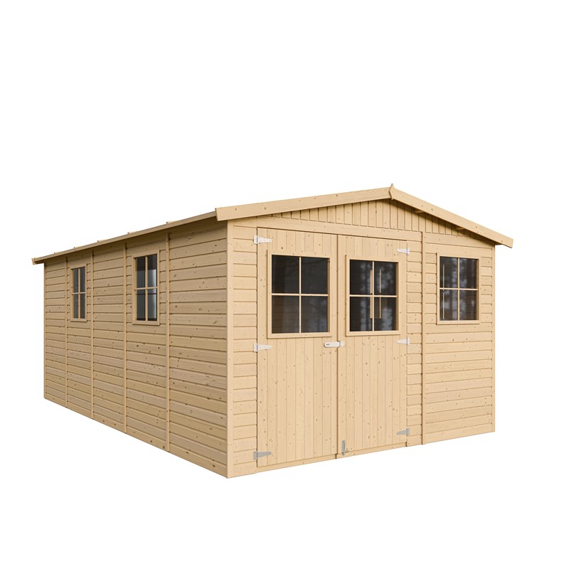 Timbela - Abri de jardin en bois avec les planchers imprégné h226x324x516 cm - 15 m²