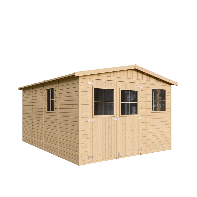 Abri de jardin en bois - h226x324x416 cm - 12 m²