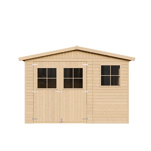 Abri de jardin en bois avec les planchers imprégné - h226x324x416 cm -12 m²