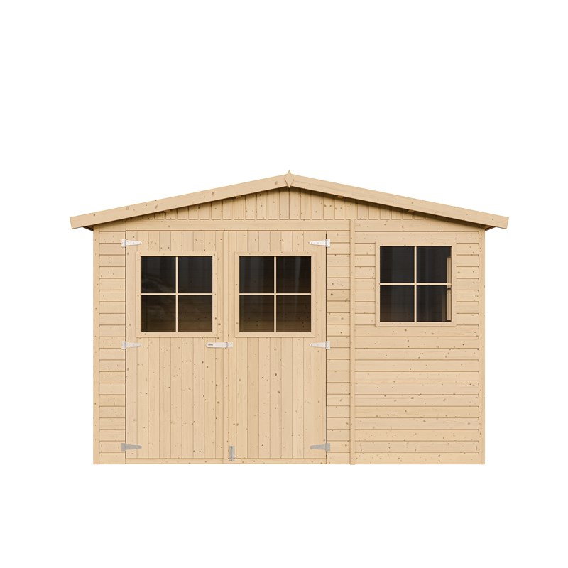 Timbela - Abride jardin en bois avec les planchers imprégné - h226x316x324 cm-9 m²