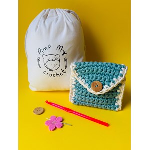 Kit de crochet spécial enfant porte-monnaie bleu
