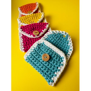 Kit de crochet spécial enfant porte-monnaie jaune
