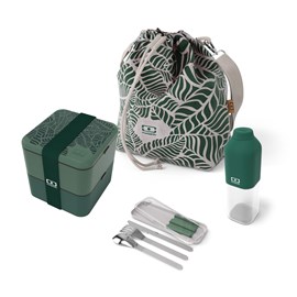Set repas lunch box carrée jungle