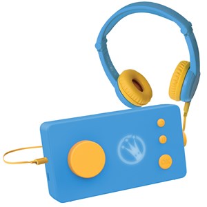 Lunii - pack voyage ma fabrique à histoires bleue et son casque audio assorti