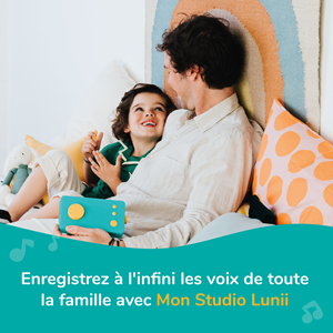Lunii - pack voyage ma fabrique à histoires verte et son casque audio assorti