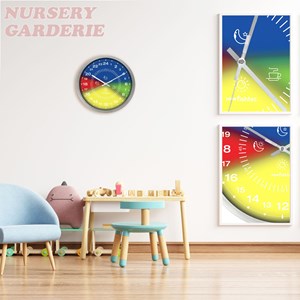 Horloge double cadran 24h ø 30 cm - éducative noir blanc