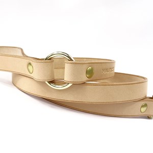 Laisse en cuir pour chien dugong dugon crème vanille