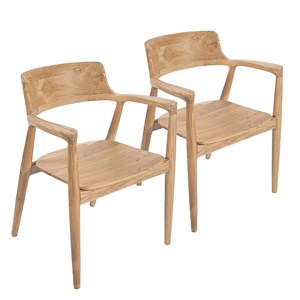 Hiroshima - lot de 2 chaises en teck brut recyclé