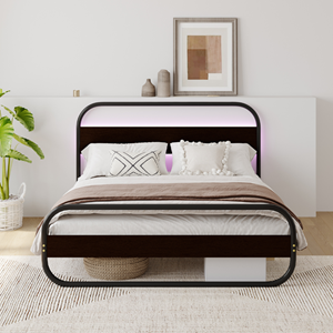 Leeds lit à led en métal 160x200cm