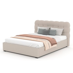 Dallas lit coffre style nuage 160x200cm en velours beige