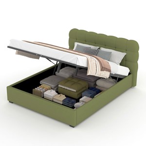 Dallas lit coffre style nuage 140x190cm en velours vert