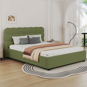 Dallas lit coffre style nuage 140x190cm en velours vert