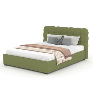 Dallas lit coffre style nuage 140x190cm en velours vert
