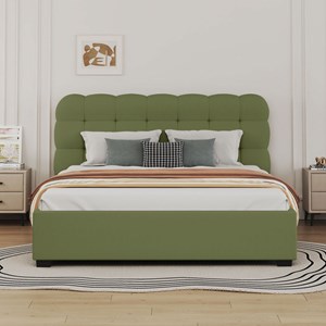 Dallas lit coffre style nuage 160x200cm en velours vert