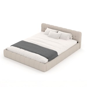 Kansas lit style nuage 140x190cm en velours beige