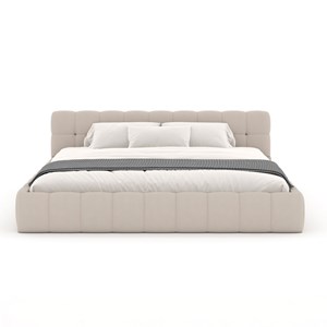 Kansas lit style nuage 160x200cm en velours beige