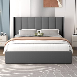 Arlington lit coffre design 140x190cm en velours gris