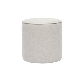 Pouf rond en tissu effet velours texturé beige d40 cm paul