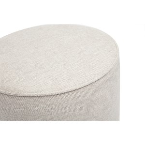 Pouf rond en tissu effet velours texturé beige d40 cm paul