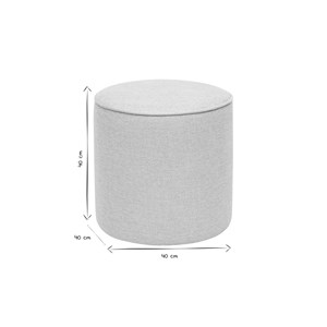 Pouf rond en tissu effet velours texturé beige d40 cm paul