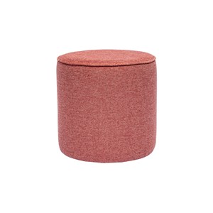 Pouf rond en tissu effet velours texturé terracotta d40 cm paul