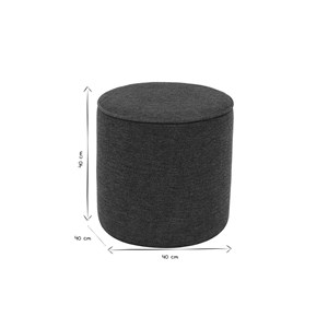 Pouf rond en tissu effet velours texturé bleu foncé d40 cm paul
