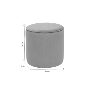 Pouf rond en tissu velours côtelé jaune curry d40 cm paul