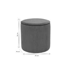 Pouf rond en tissu velours côtelé bleu canard d40 cm paul
