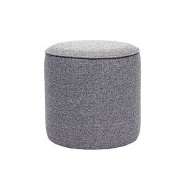 Pouf rond en tissu gris clair d40 cm paul