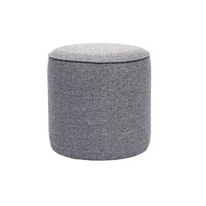 Pouf rond en tissu gris clair d40 cm paul