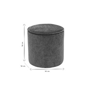 Pouf rond en tissu effet velours vert kaki d40 cm paul