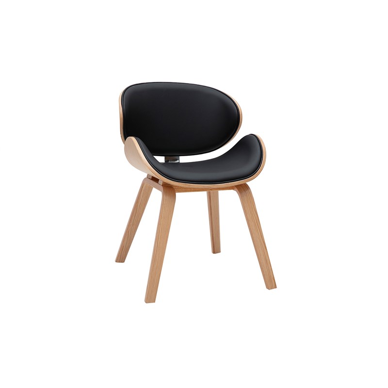 Miliboo - Chaise noire et bois clair walnut